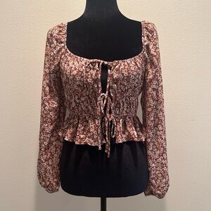 Active USA Front Tie Blouse NWT